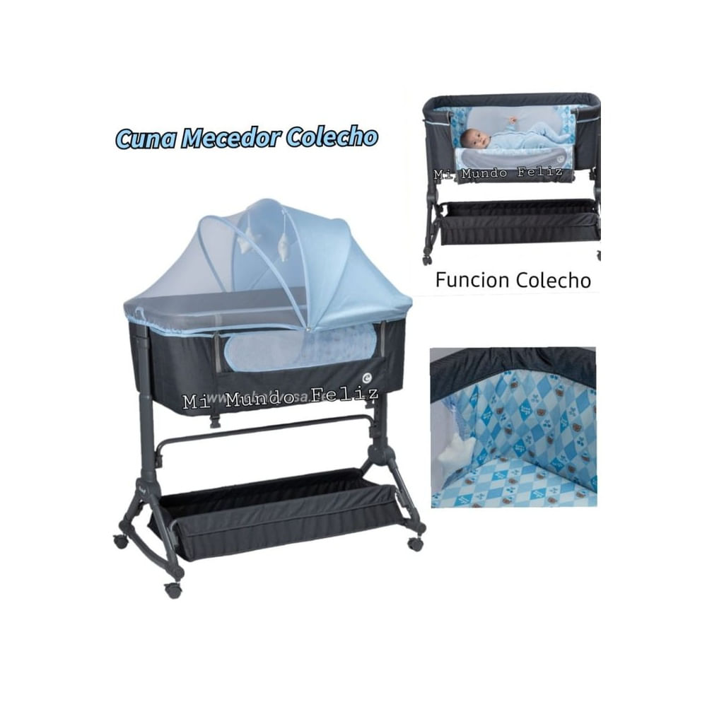 Cuna Colecho Bebe Con Mosquitero CELESTE