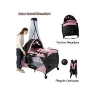 Cuna para Bebe Casita Funcion Mecedora Rosa