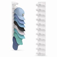 Pack x2 Organizador para 20 Gorras de Pared Soporte Vertical Perchero Exhibidor Closet Blanco