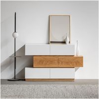 Cómoda Contemporánea Alice Ventitas Home Blanco y Haya