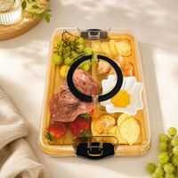 Tabla para Picnic de Bambú con Tapa Acrílica y Asas