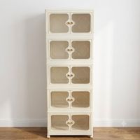 Estante Organizador Multiuso con Puertas Transparentes de 5 Niveles
