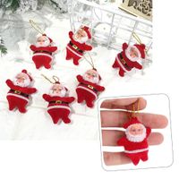 6 Bolsas de Mini Santas Adornos Navideños Munequitos de Papa Noel para Colgar