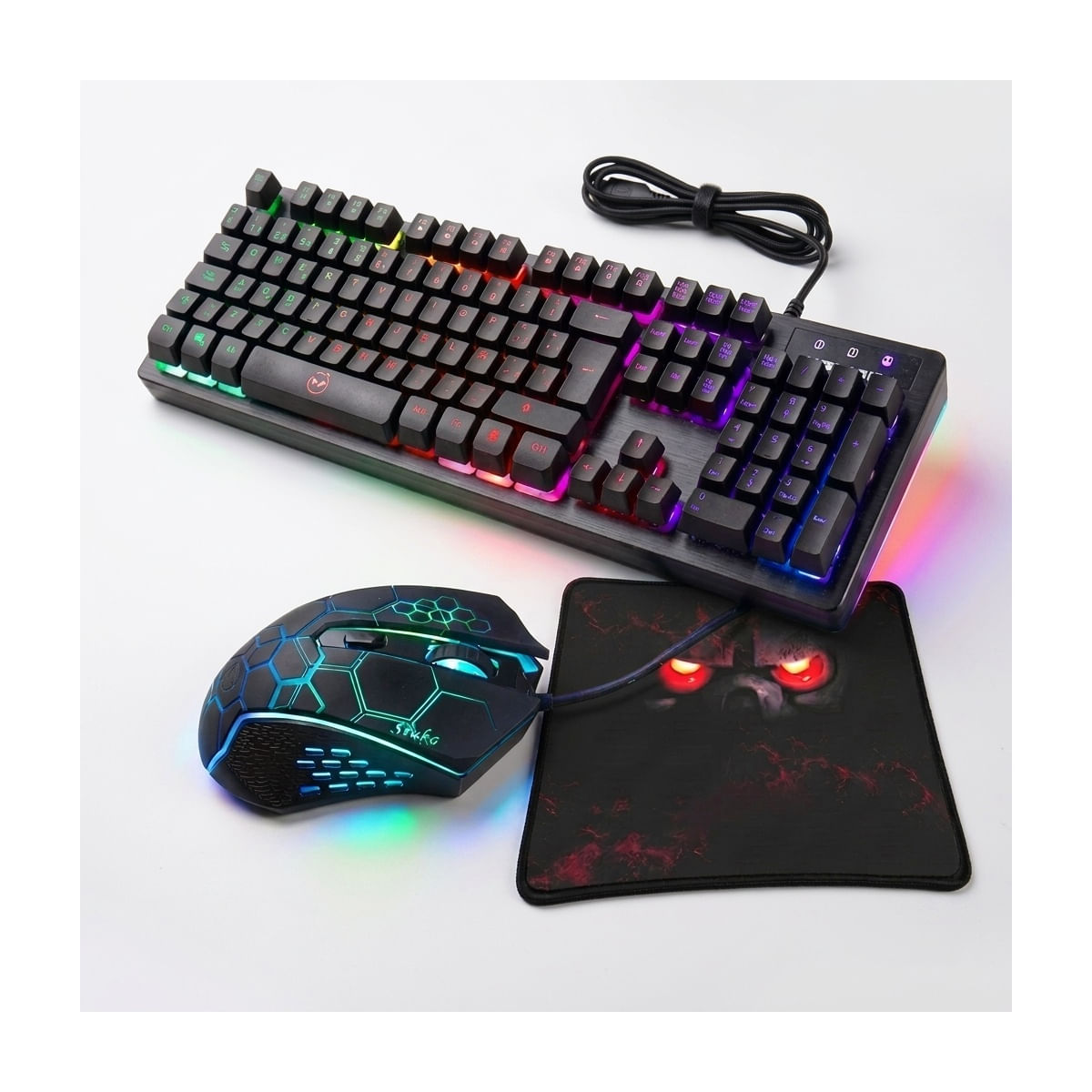 KIT GAMER TECLADO + MOUSE + PAD MOUSE, HALION STUKA