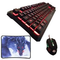 KIT GAMER TECLADO + MOUSE + PADMOUSE ODIN LUCES LED