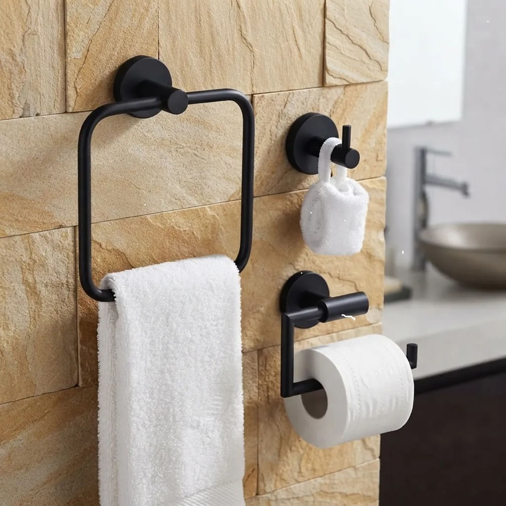Set de Accesorios de Baño Orange 3 Piezas Classic Negro Mate