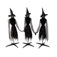 HALLOWEEN - Set de 3 Brujas Decorativas con Luz y Sonido Halloween Color