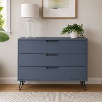 Cómoda Contemporánea Loreanna 3 Cajones Ventitas Home Azul Acero