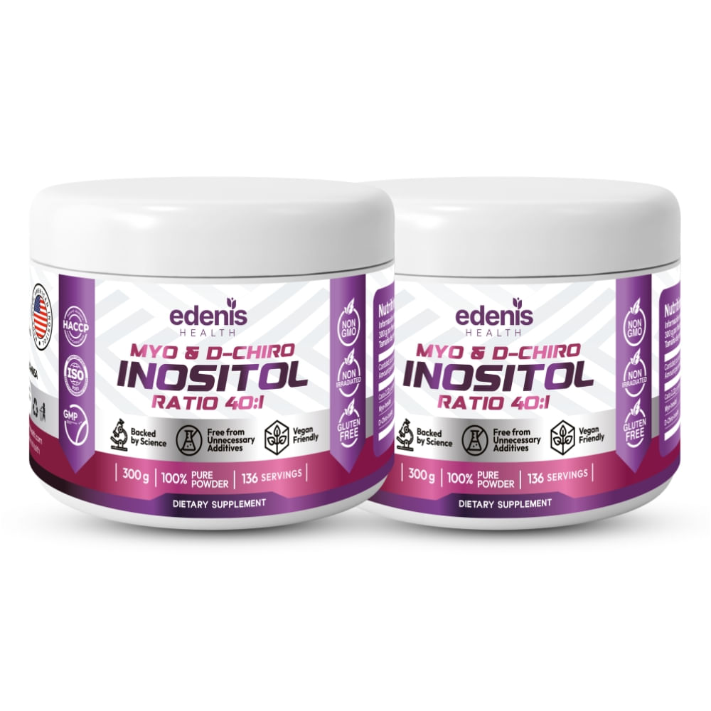 Pack 2 Myo y D-Chiro Inositol Edenis Health 300 G