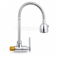 Grifo cromado flexible agua fría perilla lever doble funcion aireador lever