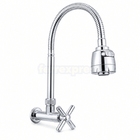 Grifo flexible cromado agua fría perilla Cruz con aireador doble funcion