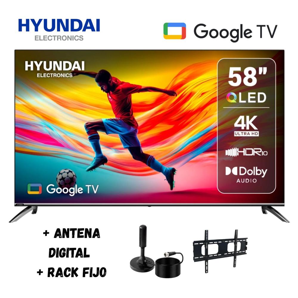 Televisor Smart TV 58'' HYUNDAI QLED UHD 4K HYLED5813QG - Ant - Rack Fijo