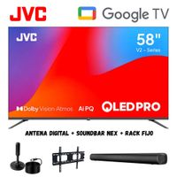 Televisor Smart TV JVC 58'' UHD 4K QLED LT-58KM858 GoogleTV - Ant - Rack Fijo - Soundbar Nex
