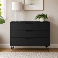 Cómoda Consola Contemporánea Loreanna 3 Cajones Ventitas Home Negro
