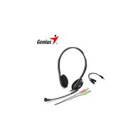 AUDÍFONOS CON MICRÓFONO GENIUS HS-200C MULTIPLATAFORMA 3.5MM NEGRO