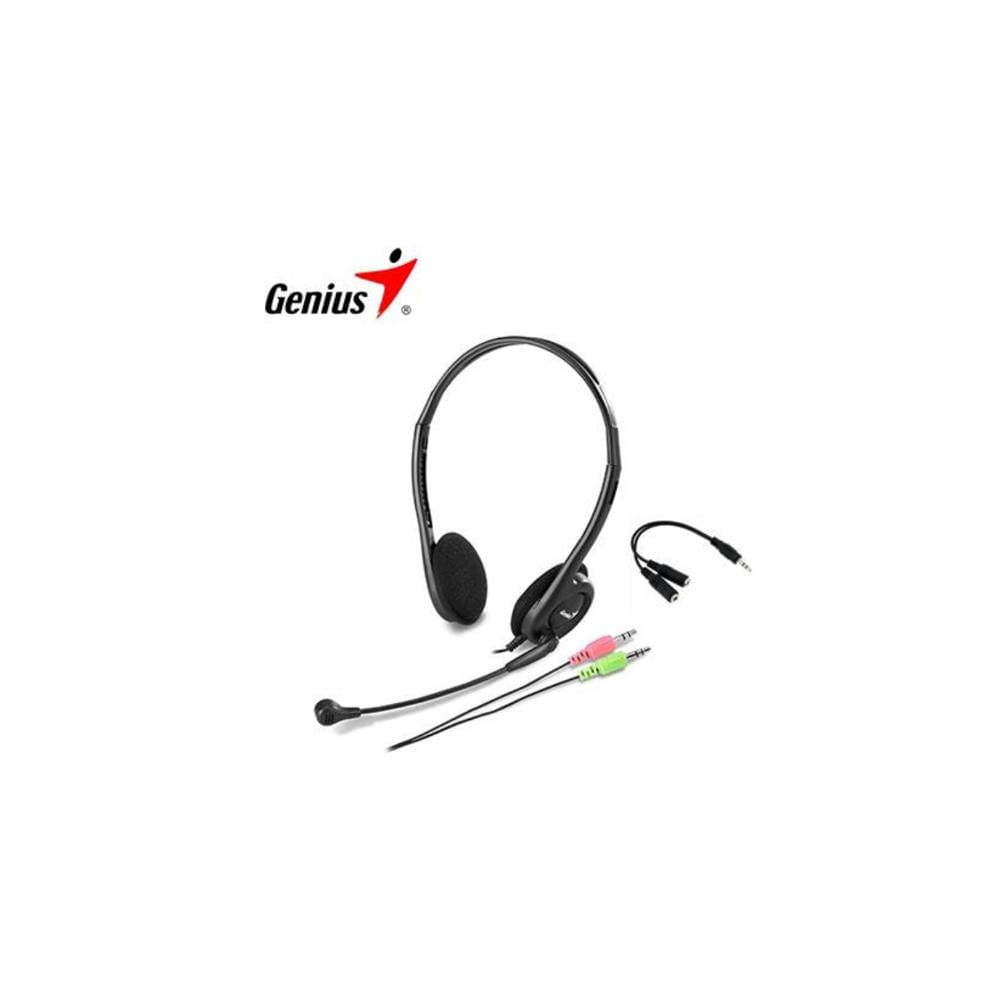 AUDÍFONOS CON MICRÓFONO GENIUS HS-200C MULTIPLATAFORMA 3.5MM NEGRO