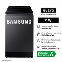 LAVADORA SAMSUNG 15 KG WA40F15E4C ECOBUBBLE DIGITAL INVERTER Y CARGA
