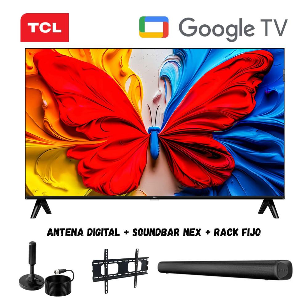 Televisor Smart TV TCL 43'' FHD QLED Google TV 43S5K - Ant - Rack Fijo - Soundbar Nex