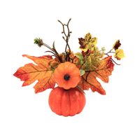 HALLOWEEN - Centro de Mesa con Calabaza y Hojas Otoñal Decorativas Halloween