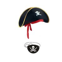 HALLOWEEN - Set de gorro y parche pirata Halloween disfraz
