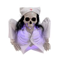HALLOWEEN - Adorno Esqueleto Enfermera con Luz LED Halloween