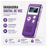 GRABADORA DE VOZ 8 GB PROFESIONAL MORADO