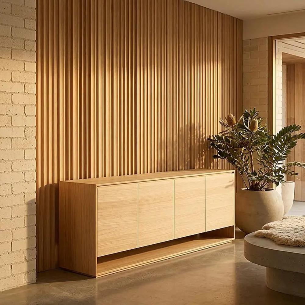 APARADOR SIADONA 4 PUERTAS ESTANTES INTERNOS ROBLE 220CM