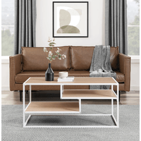 Mesa de Centro Industrial Corinne Ventitas Home Nácar y Blanco