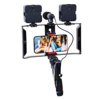 Kit Vlogging Recargable Doble Luz LED Trípode y Micrófono - Video Making