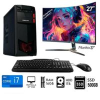 Computadora Pc Intel Core i7-8TH  Ram 16GB  Disco HDD 1TB   SSD 500GB  Monitor 27