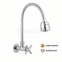 Grifo cromado flexible AF bronce Cruz con aireador doble función