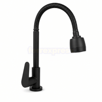 Grifo Cocina Flexible AF pico al mueble NEGRO MATE