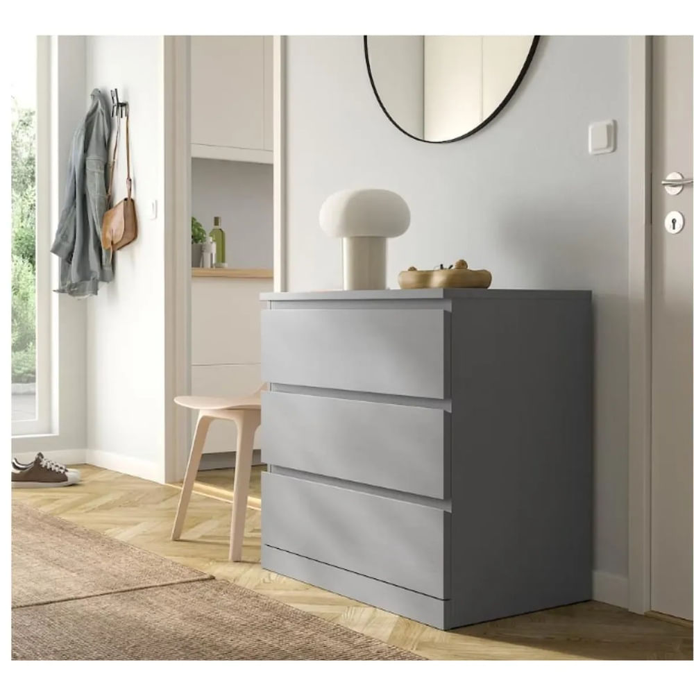 Cómoda Faela 3 Cajones Ventitas Home Gris