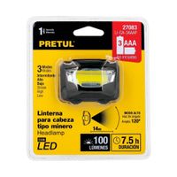 Linterna Minera LED Pretul 100 Lúmenes con Banda Ajustable  LI-CA-3AAAP