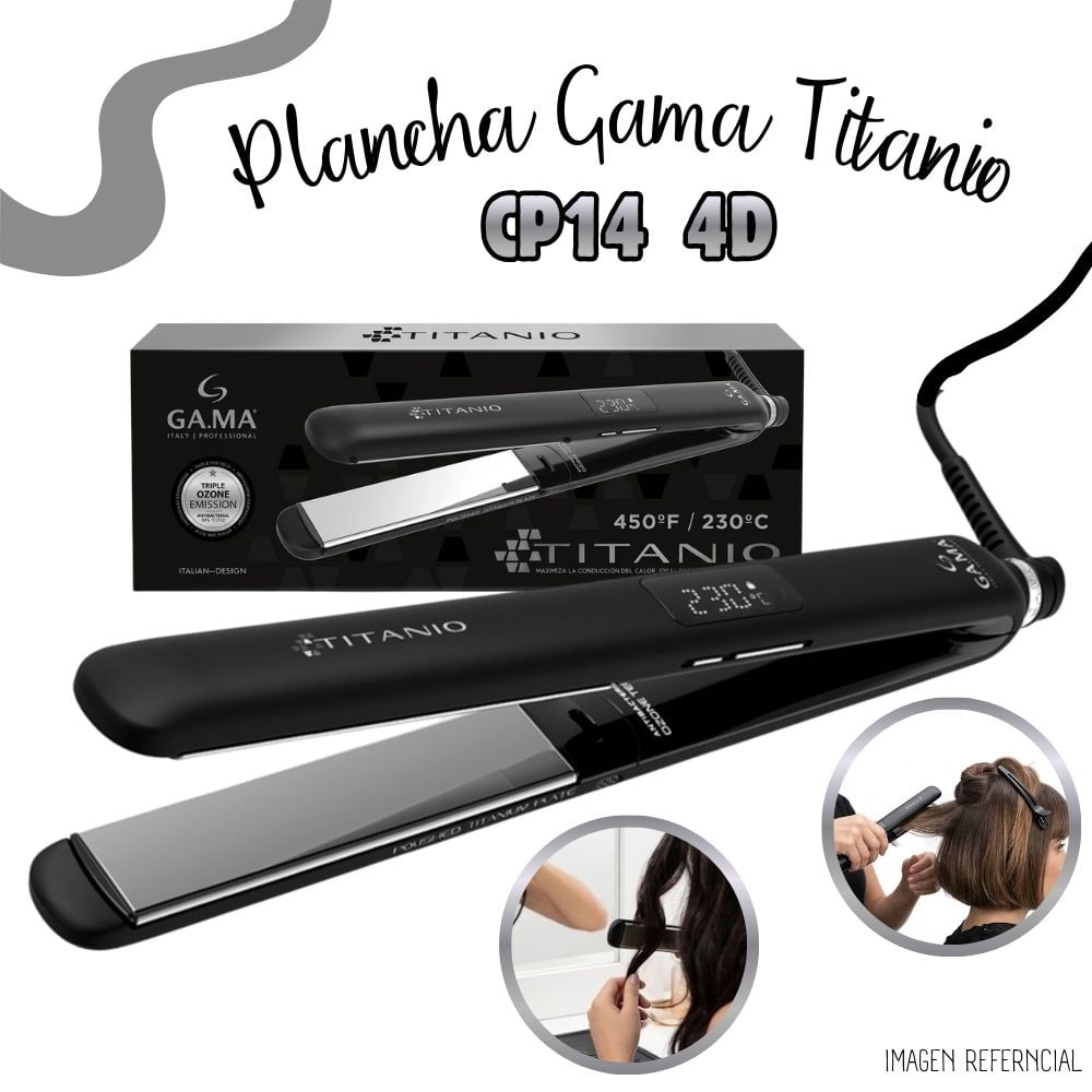 PLANCHA DE CABELLO GAMA TITANO CP14 4D