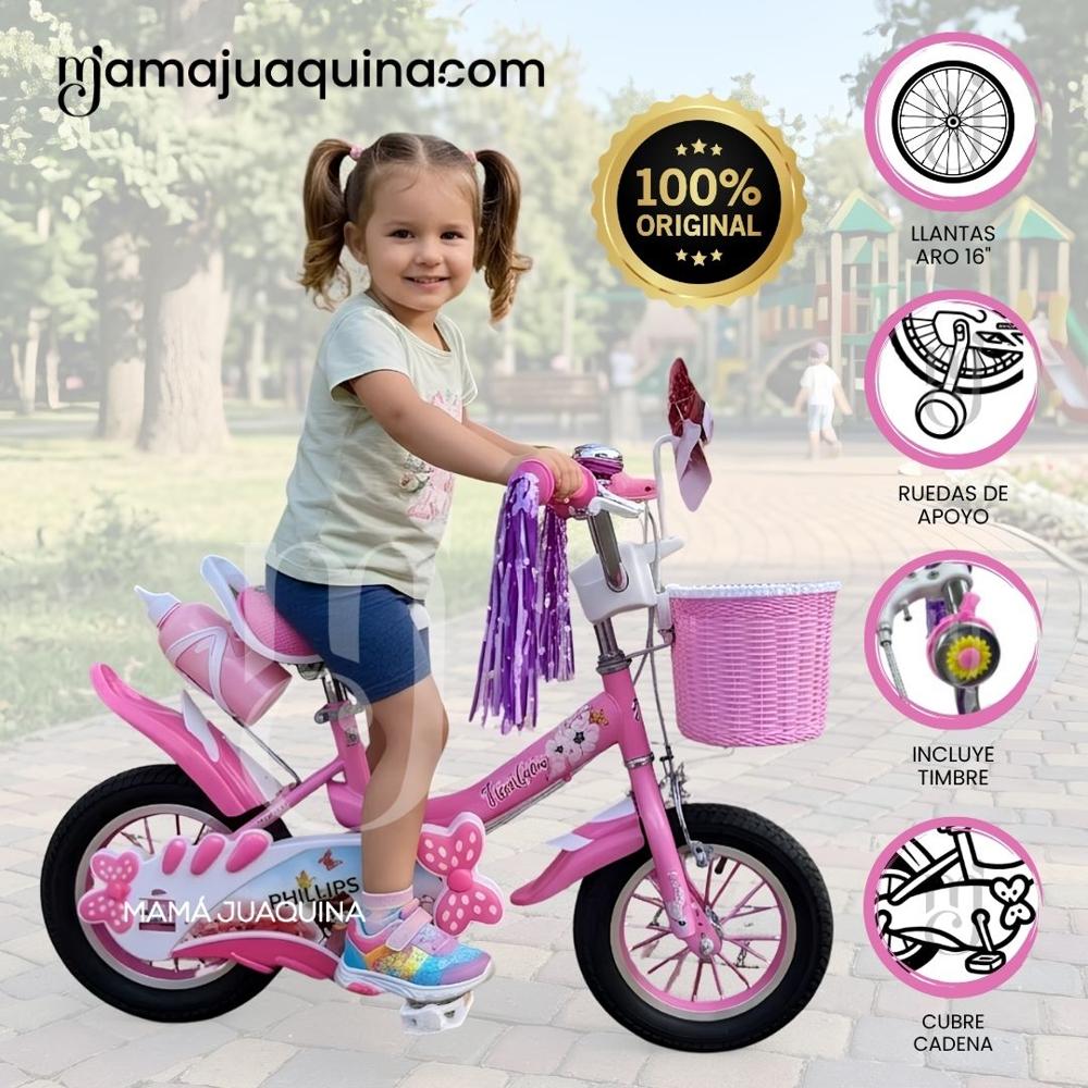 Bicicleta VORTEX Para Niña ANNE ARO 16 Colección Exclusiva ROSADO