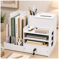 Organizador de Escritorio Multifuncional con Cajón con Llave