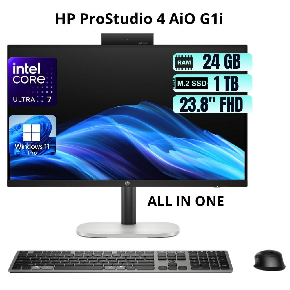 All in one HP ProStudio 4 AiO G1i Core ultra7 265T Ram 24GB SSD 1TB 23.8 -D29ZSLA-ABM