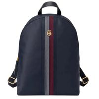 MOCHILA TOMMY HILFIGER NEGRO CON RAYAS DE COLORES EN MEDIO