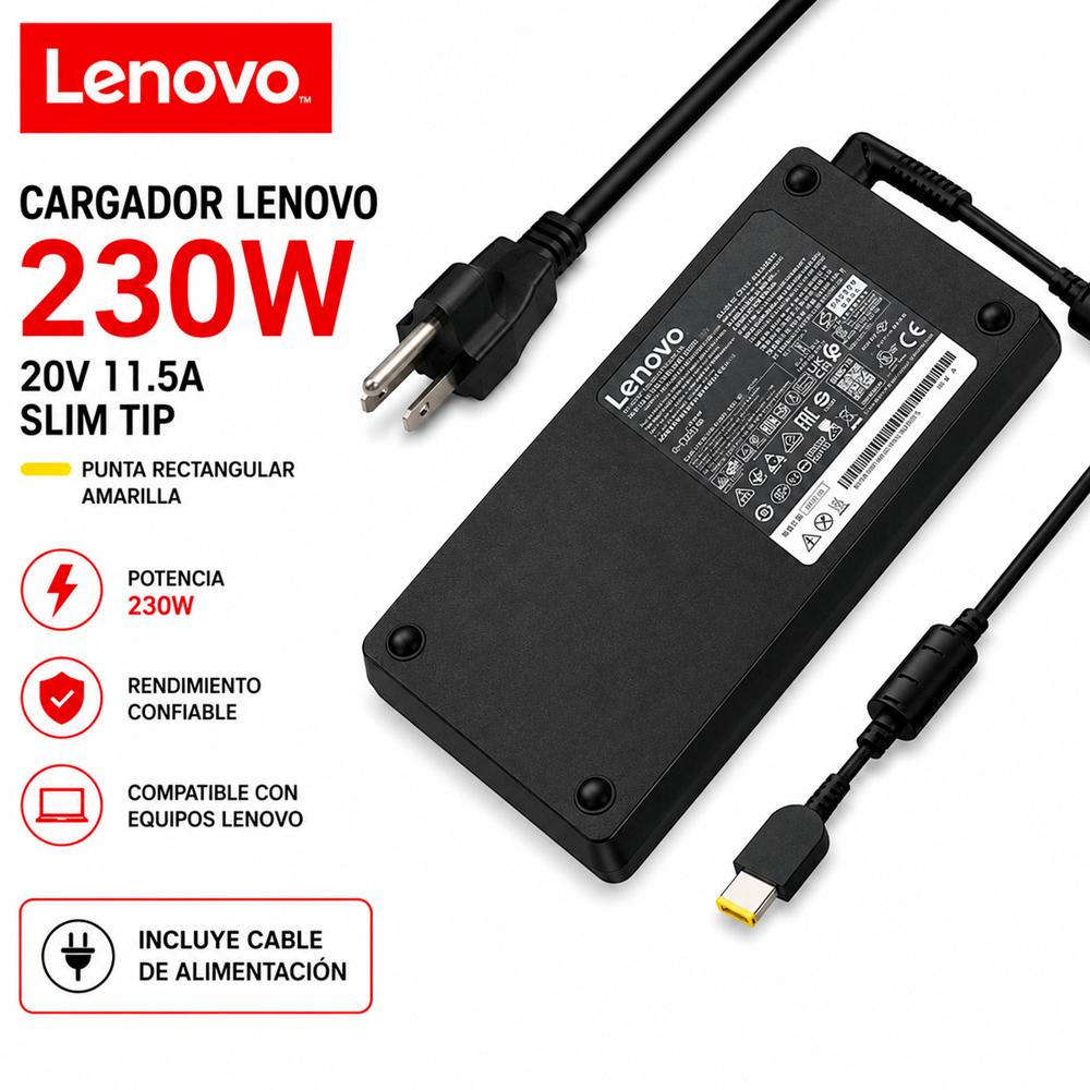Cargador Lenovo 230w 11.5a 20v USB TIP COMPACT