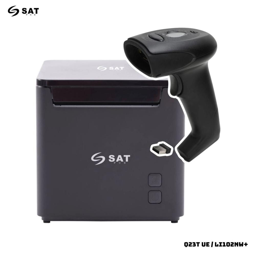 COMBO SAT IMPRESORA TERMICA Q23T UE + LECTOR DE BARRAS LI102NW+