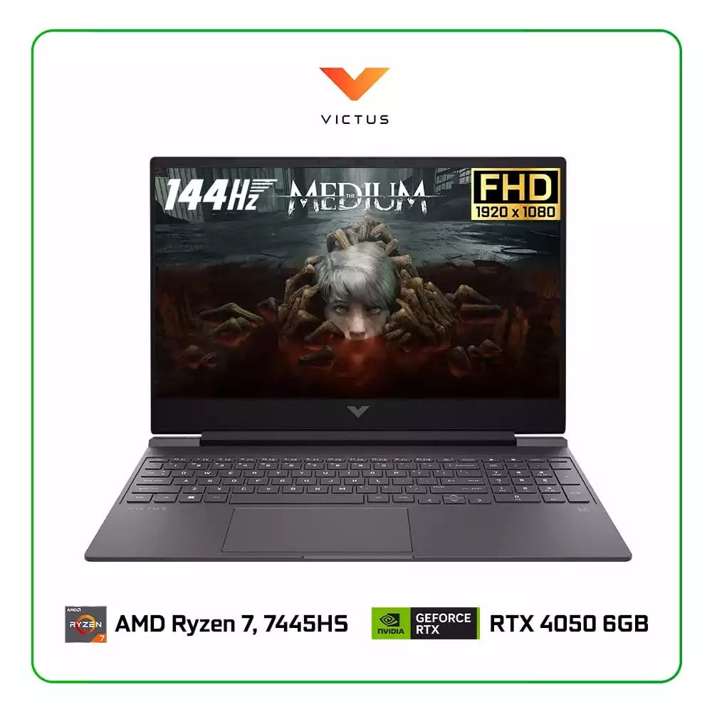 Laptop Gaming HP Victus 15-FB3093 Ryzen 7 7445HS 512GB SSD 16GB RAM 15.6"" 144Hz RTX 4050 Mica Silver