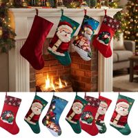 Set de 3 Calcetin Navideno Botas 36cm para Colgar en la Chimenea o Entrada