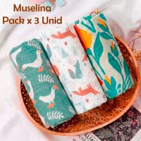 Manta Muselina para Bebé Pack x 3 Unidades SMT45
