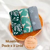 Manta Muselina para Bebé Algodón Pack x 3 Unidades SMT52