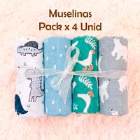 Manta Muselina para Bebé Algodón Pack x 4 Unidades SMT57