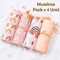 Manta Muselina para Bebé Algodón Pack x 4 Unidades SMT56