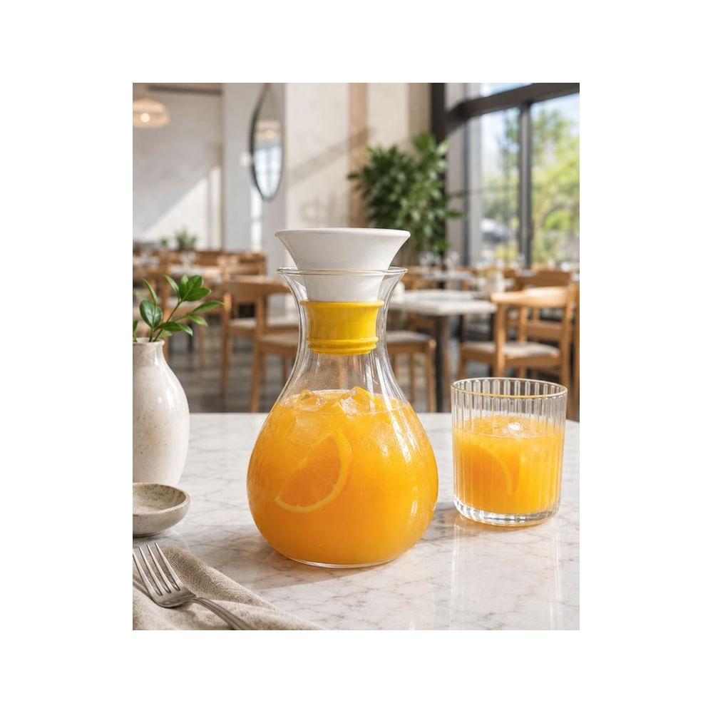 Jarra Premium de Vidrio Borosilicato 800 ml con Tapa de Cerámica y Silicona Hermétic