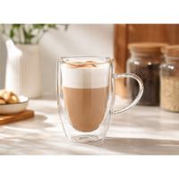 2 Tazas de Vidrio Borosilicato Doble Pared 450 ml