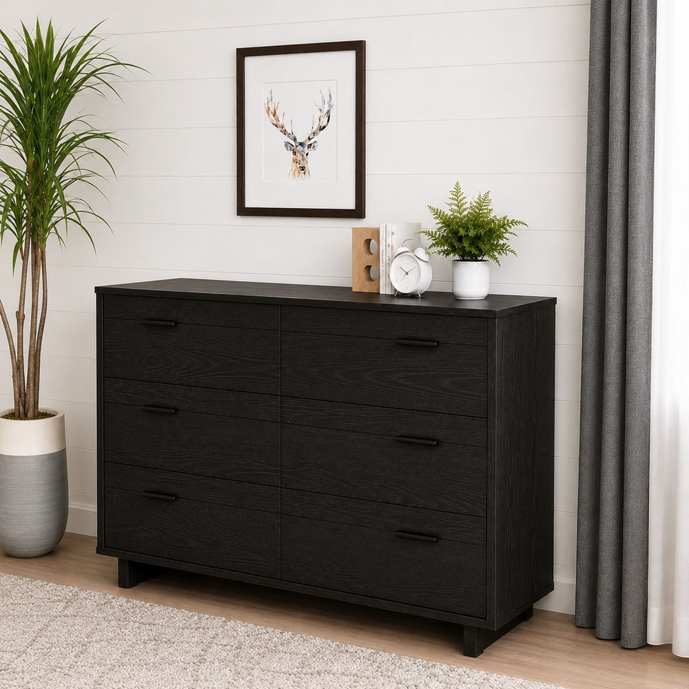 Cómoda Moderna Fiena Ventitas Home Roble Negro